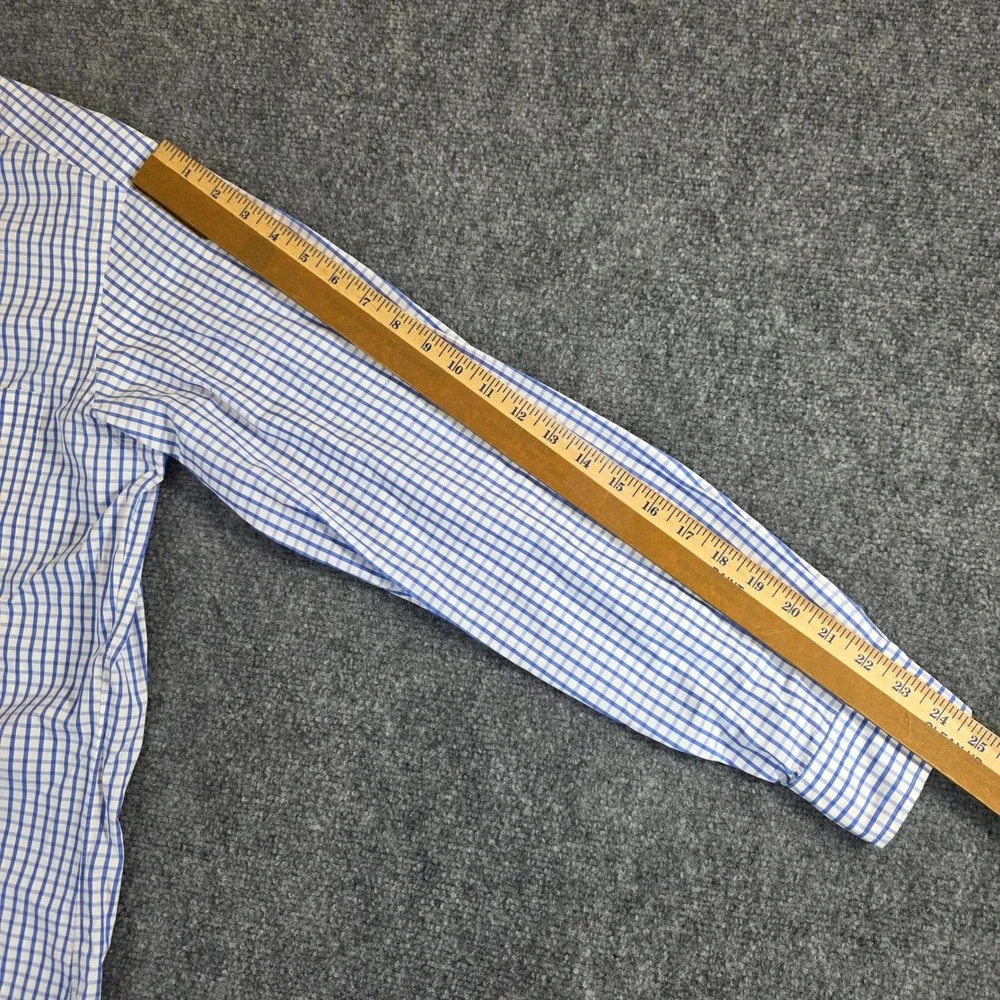 Ascot‎ Chang Dress Shirt Mens XL Blue Thomas Mason Gingham Check Button Up 2013 - Picture 11 of 12